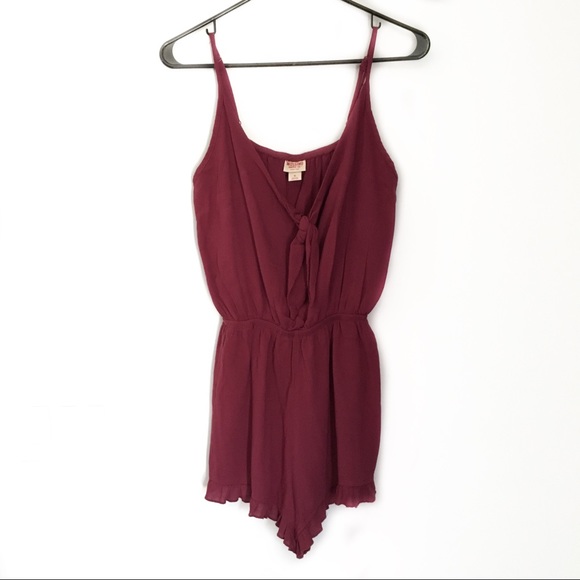 Mossimo Supply Co. Pants - Mossimo burgundy romper EUC